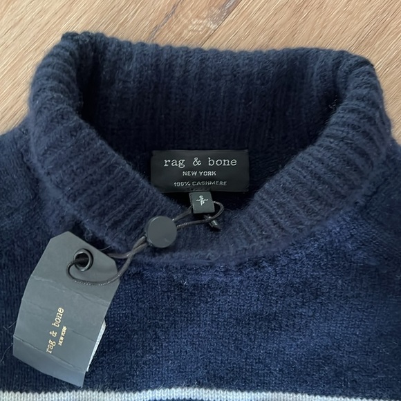 NWT - rag & bone Pierce Stripe Cashmere Turtleneck Sweater size Smalll - Picture 4 of 9